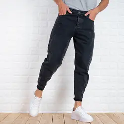 شلوار جین مردانه مام ذغالی کد 8338