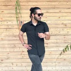 پیراهن مردانه مشکی کد 7958