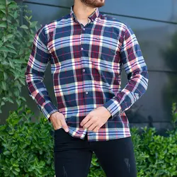 پیراهن مردانه چهارخانه FASHION کد 7872