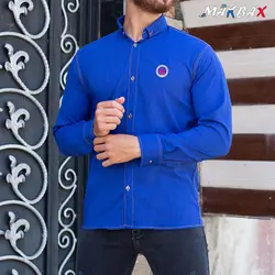 پیراهن مردانه مازراتی آبی کد 5311