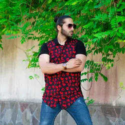پیراهن مردانه هاوایی طرح قلب