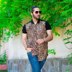 پیراهن مردانه هاوایی طرح پوست ماری