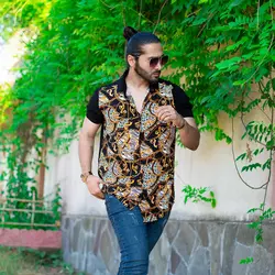 پیراهن مردانه هاوایی طرح زنجیر