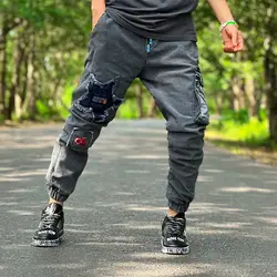 شلوار اسلش لی مردانه NEW YORK خاکستری کد 7781