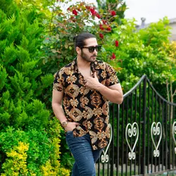 پیراهن هاوایی مردانه طرح ورساچ_کد 6969
