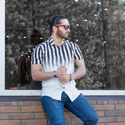 پیراهن مردانه راه راه سفید