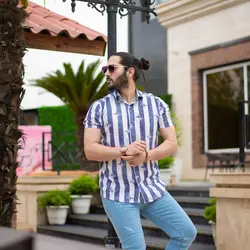 پیراهن مردانه راه راه LV سرمه ای