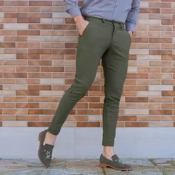 شلوار کتان مردانه ITALY زیتونی