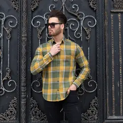 پیراهن مردانه چهارخانه RC زیتونی