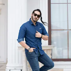 پیراهن مردانه AGNESE آبی تیره_کد 5611