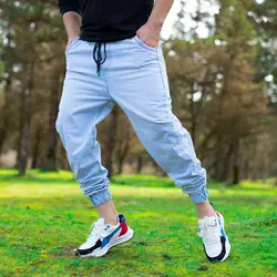 اسلش جین مردانه آبی یخی_کد 5298