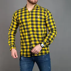 پیراهن مردانه مازراتی زرد_کد 5345