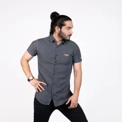 پیراهن مردانه خاکستری ROBALLI