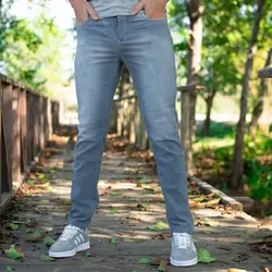 شلوار جین مردانه طوسی_کد 4369