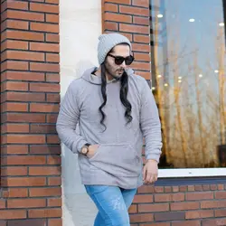 هودی تدی مردانه طوسی روشن_کد 4596