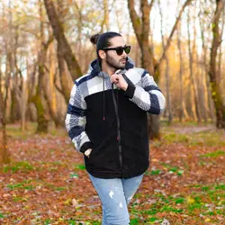 سوییشرت مردانه سفید سرمه ای_کد 4818