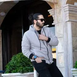 سوییشرت تدی مردانه طوسی_کد 4804