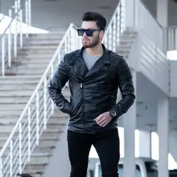 کاپشن چرم مردانه G-STAR مشکی_کد 4641