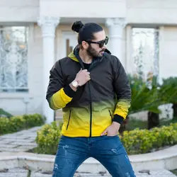 کاپشن شمعی مشکی زرد _کد 4564