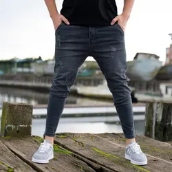 شلوار جین دمپا زیپ ZARA ذغالی