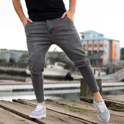 شلوار جین دمپا زیپ ZARA خاکستری