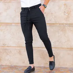 شلوار مردانه بند دار مشکی_کد 3936