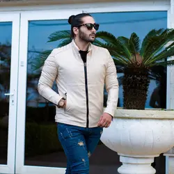 کاپشن چرم مردانه G-STAR نباتی