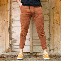 شلوار کبریتی دمپا زیپ قهوه ای