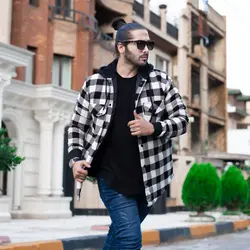 سوییشرت چهارخانه مشکی سفید GUCCI_کد 4214