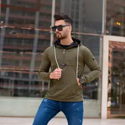 هودی مردانه شمعی زیتونی B&S