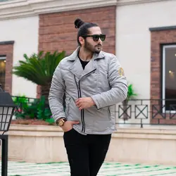 کاپشن خلبانی زیپ کج GUCCI طوسی
