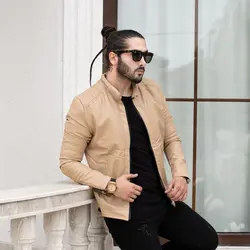 کاپشن چرم مردانه G-STAR کرم