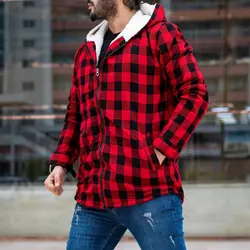 سوییشرت چهارخانه مشکی قرمز_کد 4273