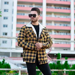 سوییشرت چهارخانه خردلی GUCCI