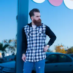 سوییشرت چهارخانه سرمه ای Tommy_کد 4208