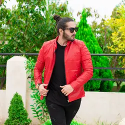 کاپشن چرم مردانه G-STAR قرمز