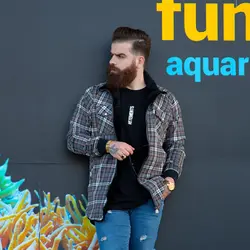 سوییشرت چهارخانه طوسی کرم