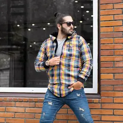 سوییشرت چهارخانه سرمه ای زرد TIGER