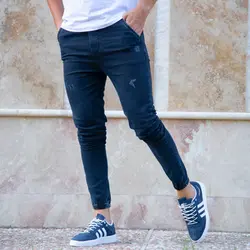 اسلش جین مردانه سرمه ای_کد 3876