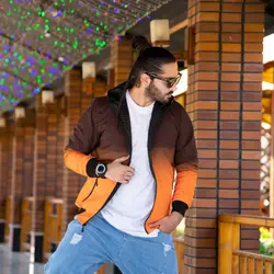 کاپشن شمعی مشکی نارنجی