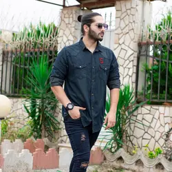 پیراهن آستین بلند سرمه ای تیره ONE_975