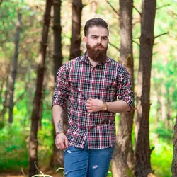 پیراهن پشمی چهارخانه خاکستری _کد 3839