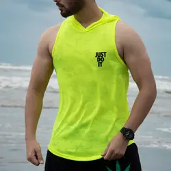 رکابی کلاه دار مردانه JUST DO IT _فسفری