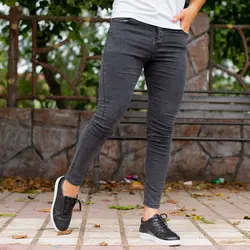 شلوار جین مردانه ذغالی_کد 3709