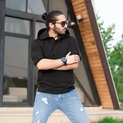 پیراهن کلاه دار مردانه مشکی