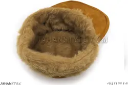 کلاه نقاب دار خردلی جیر طبیعی
