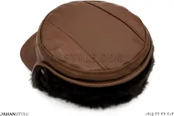 کلاه شکاری چرم طبیعی رنگ قهوه ای