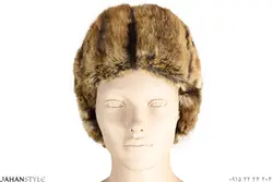 کلاه روسی خزدار رنگ کرم پوست طبیعی خرگوش