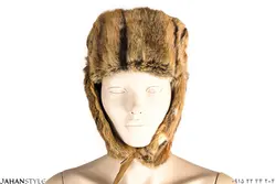 کلاه روسی خزدار رنگ کرم پوست طبیعی خرگوش