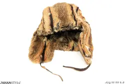 کلاه روسی خزدار رنگ کرم پوست طبیعی خرگوش